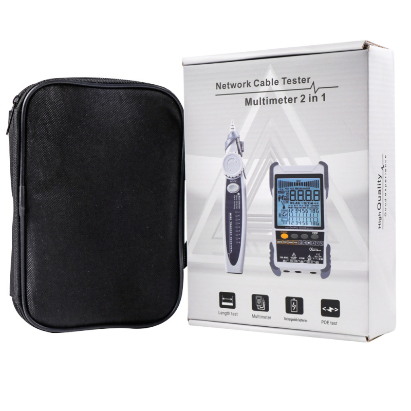 ET616/ET618 detectoare de cabluri de rețea și multimetr, două funcții într-unul, încărcare baterie litiu, măsurare lungime cablu de până la 500 m