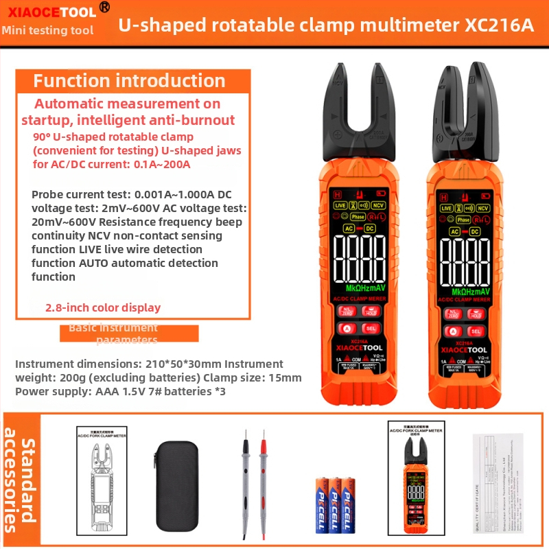 Xiaocetool Fogómultiméter forgatható fejjel - magas pontosságú, többfunkciós elektromos szakembereknek