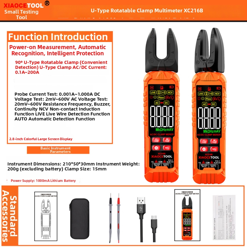 Xiaocetool Fogómultiméter forgatható fejjel - magas pontosságú, többfunkciós elektromos szakembereknek