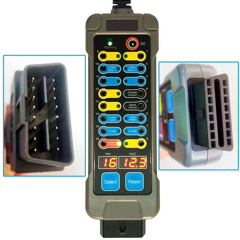 Универсално OBD jumper box tester за автомобили, мотори, тежки камиони и екскаватори – диагностика на електрически вериги
