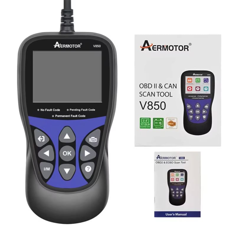 V850 OBD2 skener s testerom baterije, EOBD/CAN čitač kodova motora