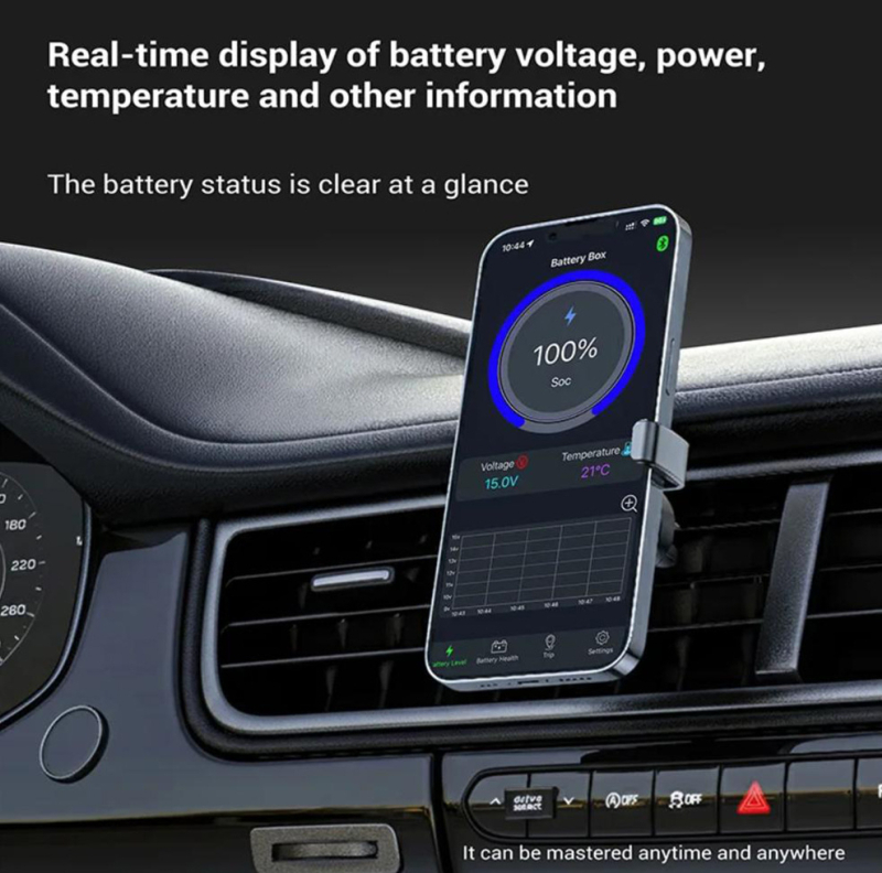WESTSKY AD007 Detektor razine baterije automobila s Bluetooth aplikacijom, 12V – tester napona i stanja baterije