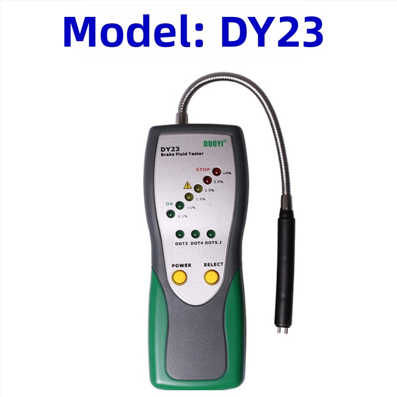 Тестер за спирачна течност, модел Dy23, 9V захранване, работна температура -20°C до 50°C, детектор за качество на спирачна течност