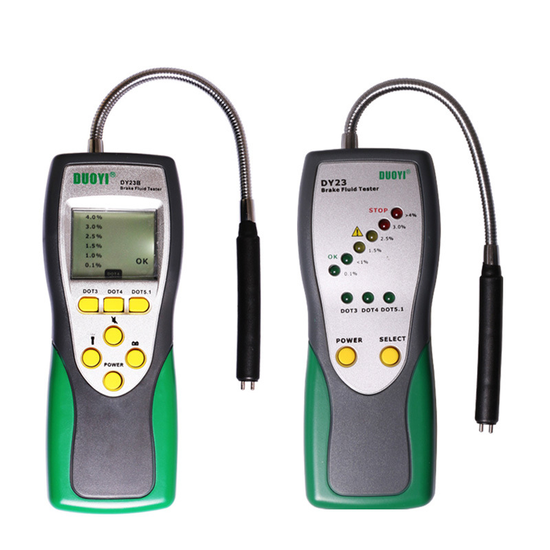 Тестер за спирачна течност, модел Dy23, 9V захранване, работна температура -20°C до 50°C, детектор за качество на спирачна течност
