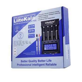 Liitokala többfunkciós akkumulátor töltő belső ellenállás mérővel – az akkumulátor kapacitásának kimutatása; bemenet AC 100-240V; kimenet DC 4.2V 3A