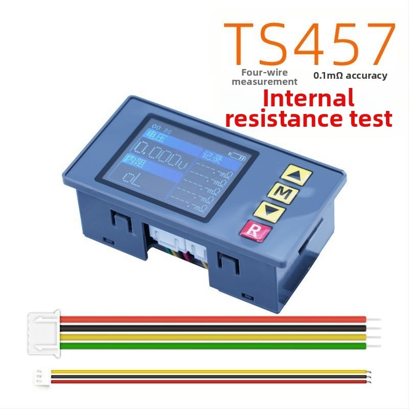 TS457 Tester odolnosti — DC dedikovaný, štvorvodičový tester vnútorného odporu batérie, rozsah 0–45V