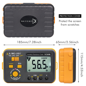 VC60B tester digital de izolație în megohmi, pentru sisteme fotovoltaice, tensiune înaltă, alimentare cu 6 baterii AA