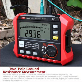 TA862A Merač uzemňovacieho odporu a napätia – Vysoko presný digitálny displej – Napájanie: batéria 8×5