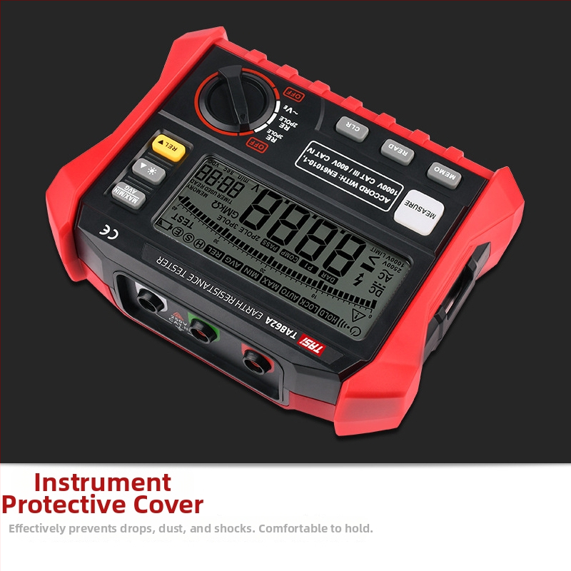 TA862A Merač uzemňovacieho odporu a napätia – Vysoko presný digitálny displej – Napájanie: batéria 8×5