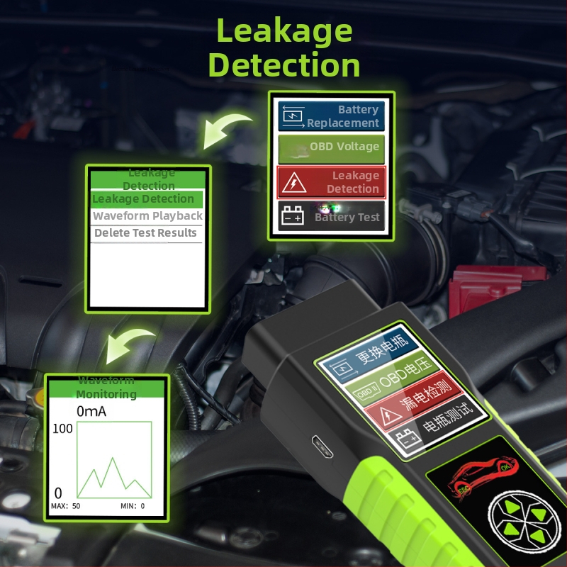 OBD nástroj na diagnostiku batérie auta BT400, 12-24V, diagnostika porúch, kompatibilný s autami a motocyklami, teplotný rozsah -10 až 50°C