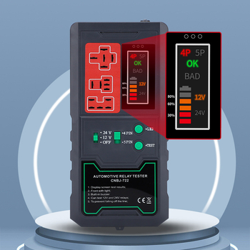 Δοκιμαστής ρελέ αυτοκινήτου και αναλυτής βλαβών, 12V/24V, 4-pin και 5-pin