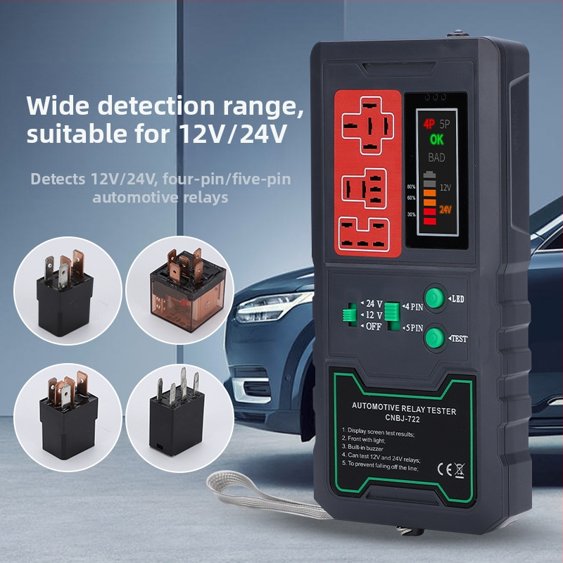 Automobilový tester reléov a analyzátor porúch, 12V/24V, 4-pinový a 5-pinový
