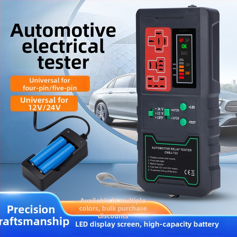 Automobilový tester reléov a analyzátor porúch, 12V/24V, 4-pinový a 5-pinový