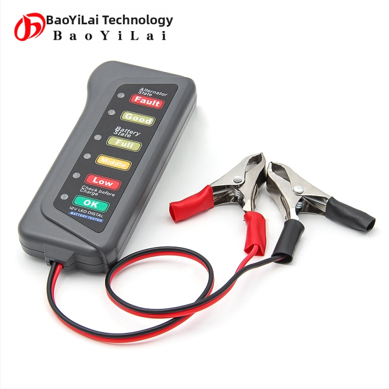 Automobilový tester batérie 12V – Diagnostické zariadenie batérie, rozsah napätia do 16V, Prevádzková teplota -20°C až 80°C, Model: 12V battery tester