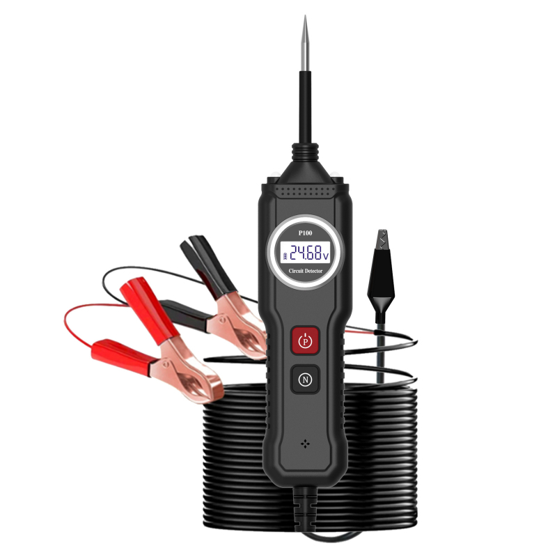 Детектор за електрически вериги P100 – детектор за качество на маслото, детектор за вериги автомобили и мотоциклети, анализ на вериги и интелигентна диагностика, 12V/24V, 0–60°C