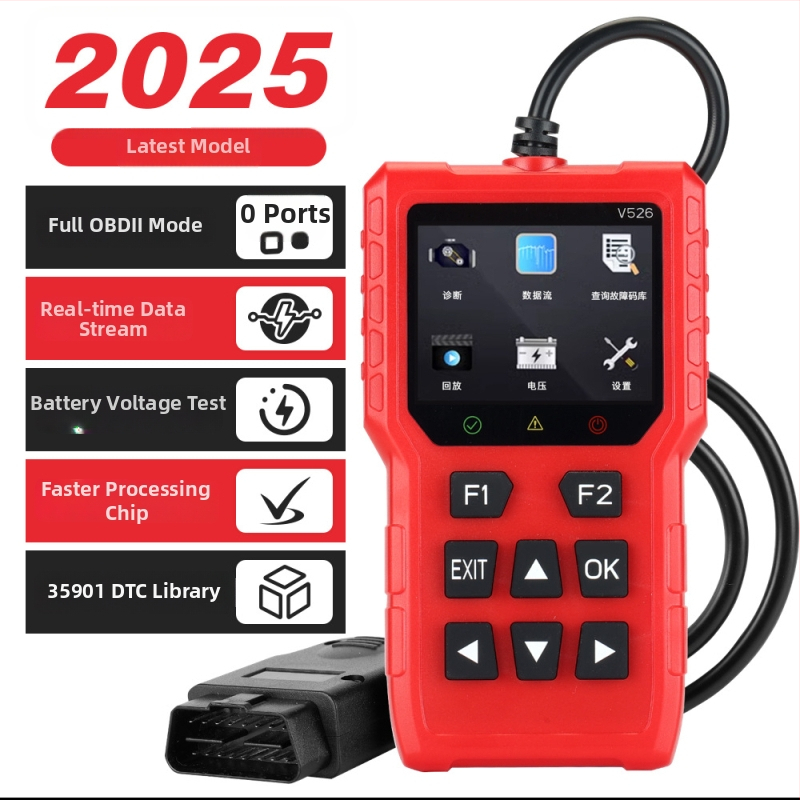 Elm327 V526 diagnostický prístroj na poruchy auta – čítanie údajov OBD2, detekcia porúch motora, napätie batérie, univerzálny