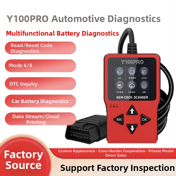 OBD2 automobilový diagnostický prístroj s Elm327 rozhraním, diagnostika porúch motora a batérie, čítanie kódov, model T100pro, 12V