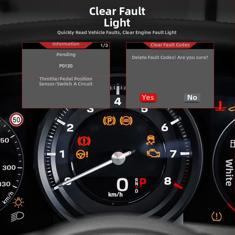 OBD2 automobilový diagnostický prístroj s Elm327 rozhraním, diagnostika porúch motora a batérie, čítanie kódov, model T100pro, 12V