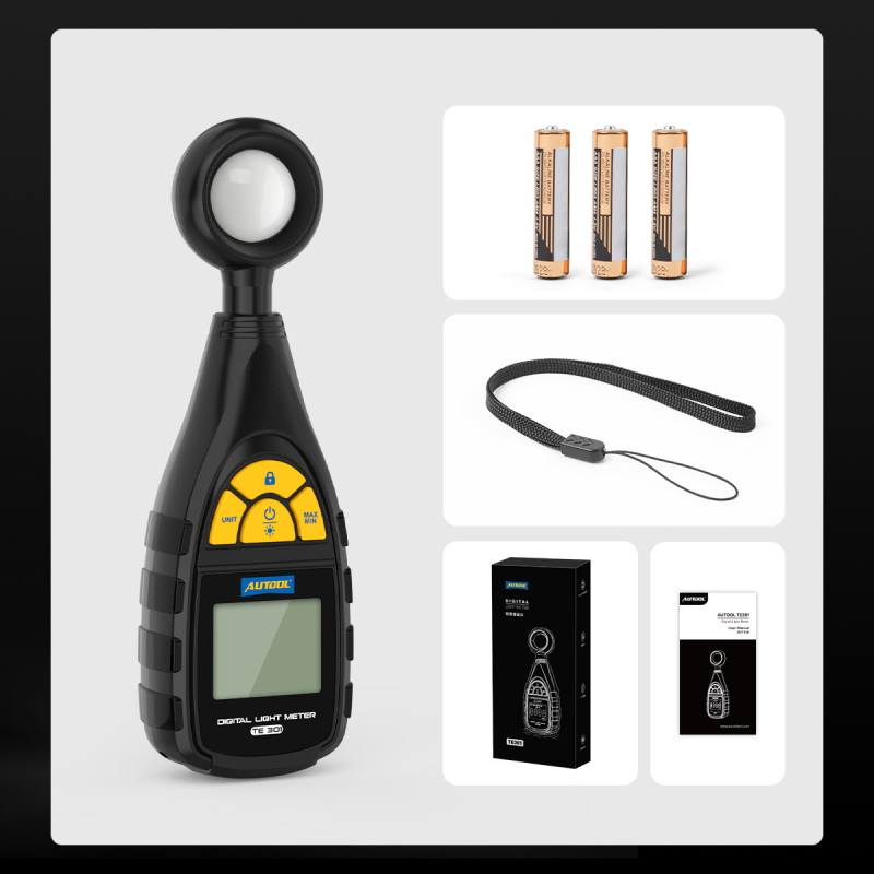 AUTOOL TE301 digitalni iluminometar za automobilsku rasvjetu – fotometar, baterijsko napajanje, -10 do 50°C, model TE301
