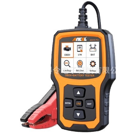 Ancel Ad410Pro OBD-II автомобилен диагностичен инструмент за двигателя и 12V анализатор на батерията