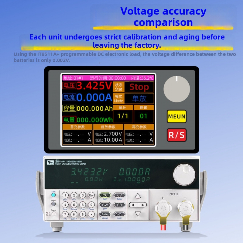 Уред за измерване на капацитета на батерията DC 22V/10A с баланс на капацитета и тест за стареене (обхват на измерване 1–30V, точност 1, обновяване на LCD 1)