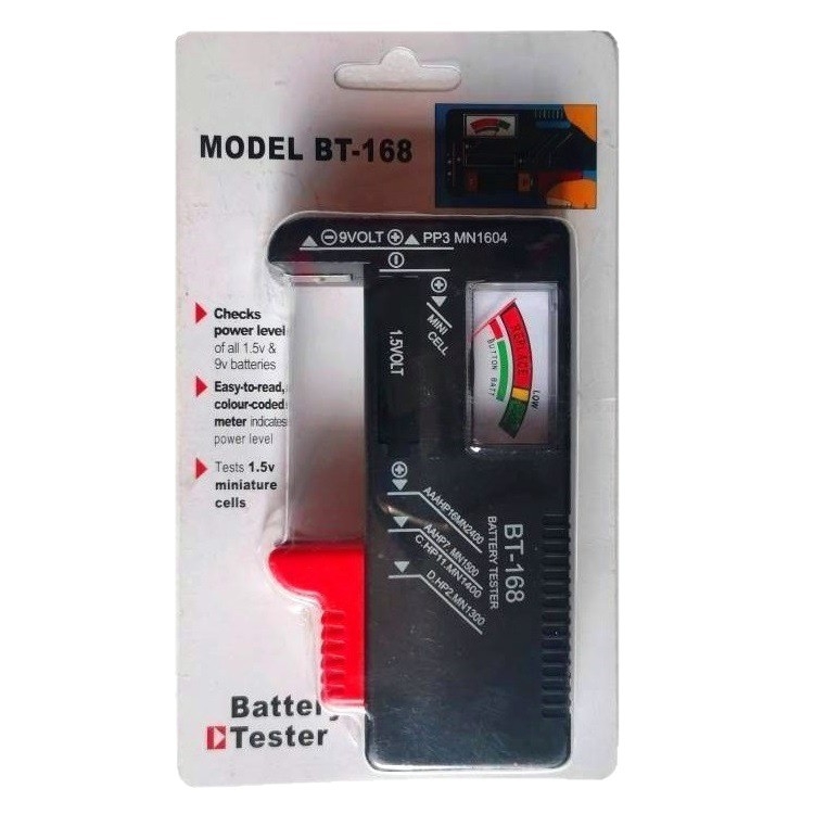BT168 mjerni uređaj za baterije s digitalnim zaslonom za baterije 1,5V, 3V, 9V i 18650