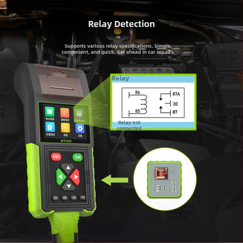 BT500 Όργανο Διάγνωσης Βλαβών Αυτοκινήτου για αυτοκίνητα και μοτοσικλέτες, Μετρητής Μπαταρίας 12–24V, Ιδιωτική Ετικέτα, -10 έως 40°C
