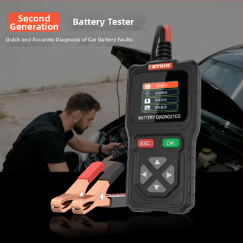 Όργανο διάγνωσης μπαταριών αυτοκινήτων – 12/24V, Bt105, Ανάλυση βλαβών μπαταρίας, Συμβατό με αυτοκίνητα, μοτοσικλέτες και φορτηγά