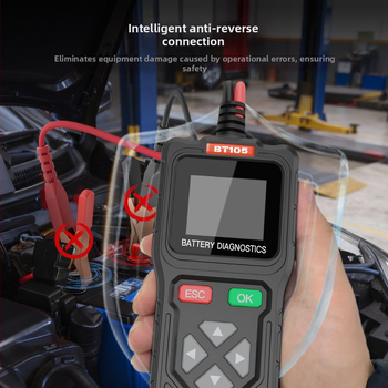 Όργανο διάγνωσης μπαταριών αυτοκινήτων – 12/24V, Bt105, Ανάλυση βλαβών μπαταρίας, Συμβατό με αυτοκίνητα, μοτοσικλέτες και φορτηγά
