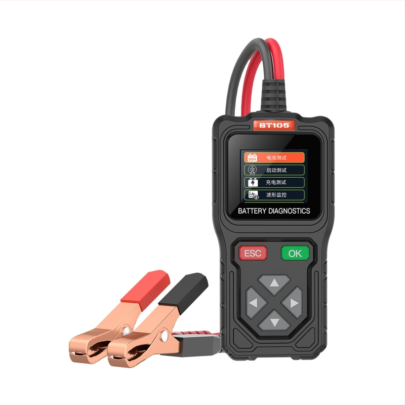 Όργανο διάγνωσης μπαταριών αυτοκινήτων – 12/24V, Bt105, Ανάλυση βλαβών μπαταρίας, Συμβατό με αυτοκίνητα, μοτοσικλέτες και φορτηγά