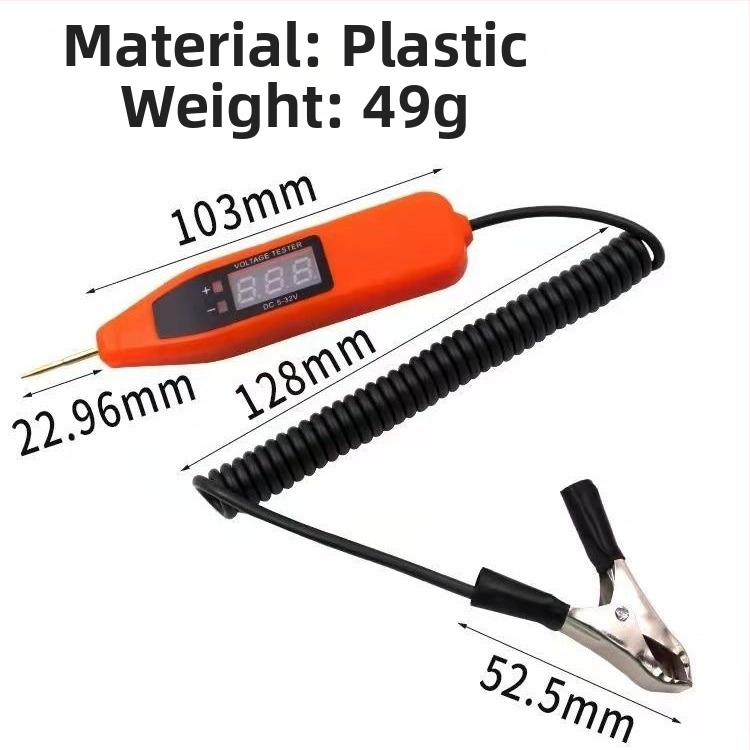 Automobilový tester napätia s digitálnym displejom, rozsah 5-32V, prevádzková teplota 0-60°C, model 01, univerzálny