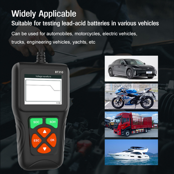 BT310 Auto baterija dijagnostički tester s detekcijom OBD2, 9–35V, -20°C do 60°C