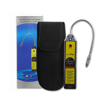 Halogén szivárgás detektor WJL-6000 – modell WJL-6000, halogén gázok mérésére, energiaellátás 6V DC, működési hőmérséklet 0–52 °C, méretek 23×8.5×5.3 cm