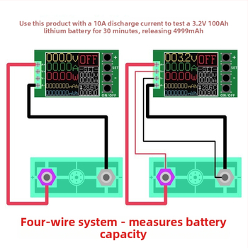Портативен измервател на параметри с четири-нишкова система, мощност на натоварване 150W, 50 Hz, тегло 480 g, захранване 12V