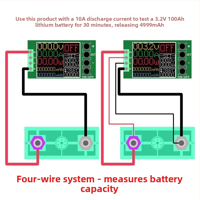 Портативен измервател на параметри с четири-нишкова система, мощност на натоварване 150W, 50 Hz, тегло 480 g, захранване 12V