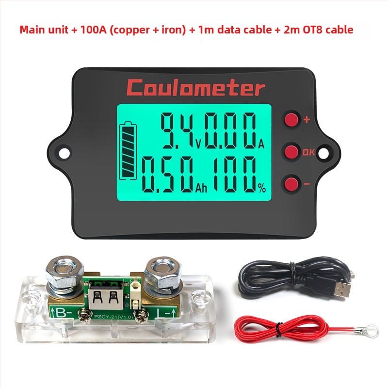 Peacefair LiFePO4 батерия кулометър, амперметър, волтметър и ватметър