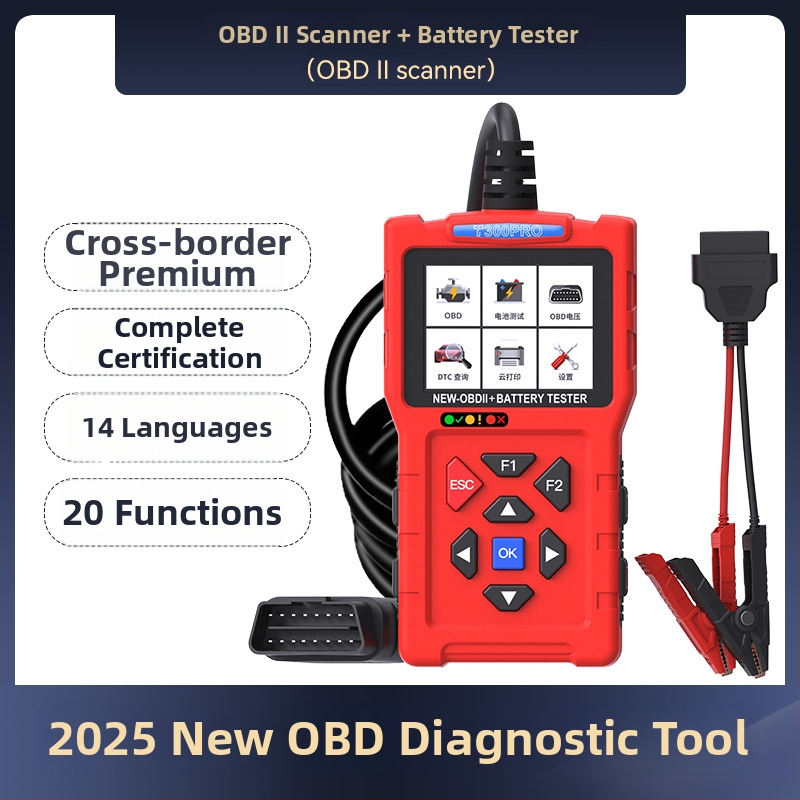 Automobilový diagnostický prístroj T300 – OBD2 čítač kódov motora, 8-30V, 20-60°C, vhodný pre spaľovacie vozidlá