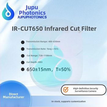 IR-Cut650 IR filter pre dohliadacie kamery, CDS fotorezistor, krátkovlný prechodový filter; Značka: Jupu Optoelectronics; Pôvod: Zhongshan, Guangdong; Hlavné použitie: fotografia a videografia