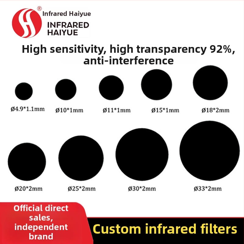 Φίλτρο υπερύθρων 850 nm για πάνελ αισθητήρων έξυπνου σπιτιού, υλικό PC, πάχος 0.63–5.0 mm, διαπερατότητα 90–99%, εύρος λειτουργίας 700–1600 nm