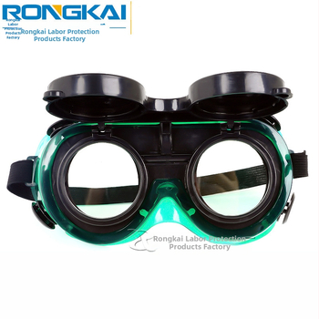 Zváracie okuliare Rongkai, model Double-reverse, s nastaviteľným rámom, W5 polykarbonátový filter v PVC ráme, hrúbka šošovky ~2,3 mm, anti-glare ochrana