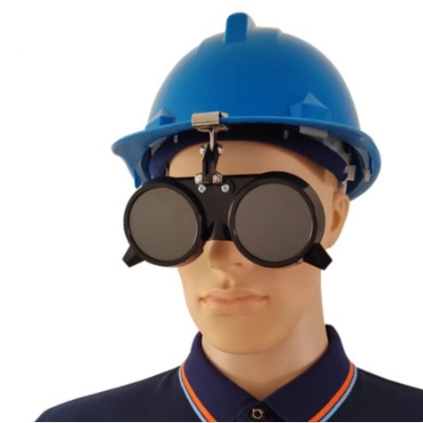 Blue Eagle NP248 Flip-up alumíniumötvözetes klipe-s szemüveg fémművességhez, por- és ütésálló, 1.0 mm átlátszó + 2.0 mm szűrő lencse #5, ANSI EN166 EN170