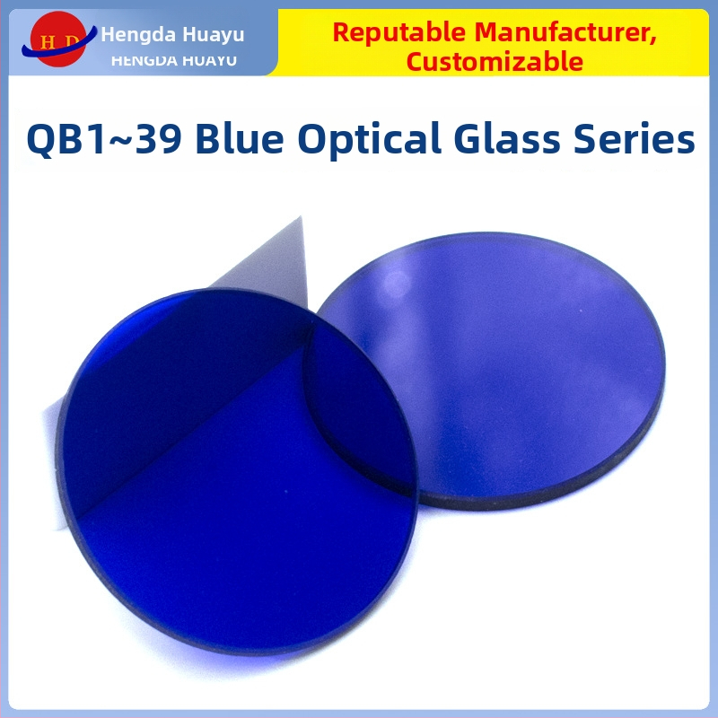 QB1-39 Filter od stakla s apsorpcijom plavo-cijan boje, raspon 300–1060 nm, tonirano optičko staklo leća