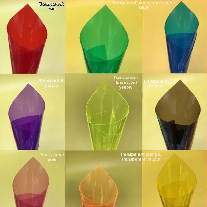 Priehľadný PVC farebný film pre DIY remeslá – matný povrch, tlač farebných kariet