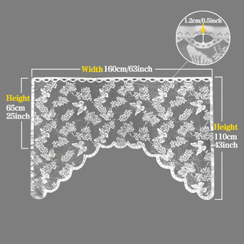 Завеса за врата с дантелено тъкане в дизайн пеперуда-цвете, полиестер, филтърна функция, модерен стил