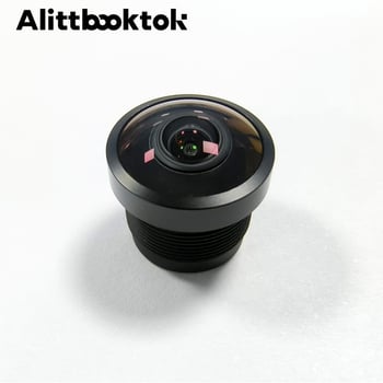 Обектив рибешко око за автомобилна камера, фиксиран фокус, 200° широк ъгъл, 1.83 мм фокусно разстояние, максимална бленда f/2.8, филтър Ø14, конектор M12×P0.5, структура 6G+IR