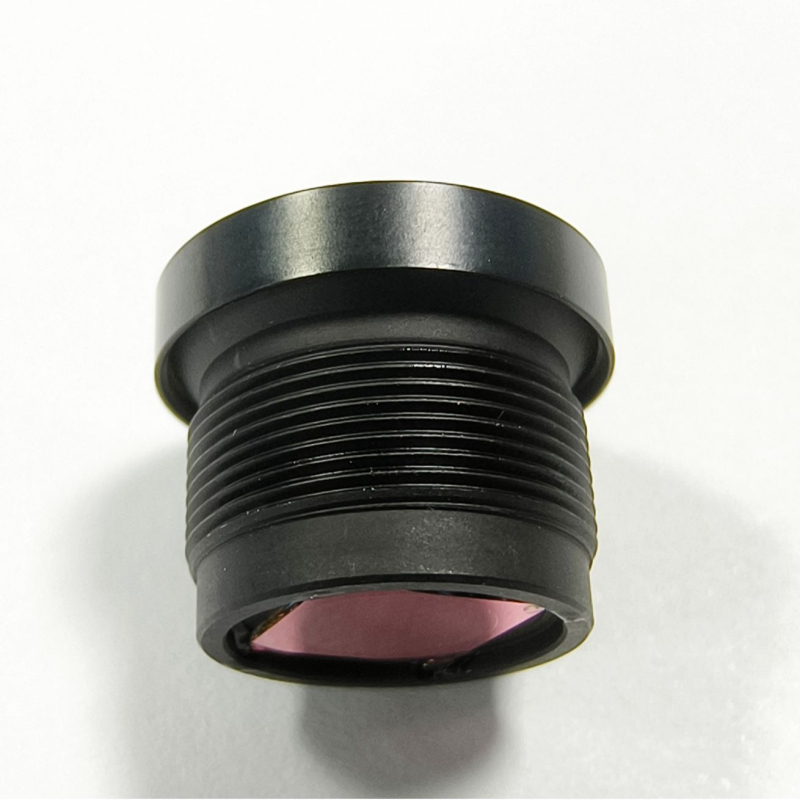 Обектив рибешко око за автомобилна камера, фиксиран фокус, 200° широк ъгъл, 1.83 мм фокусно разстояние, максимална бленда f/2.8, филтър Ø14, конектор M12×P0.5, структура 6G+IR