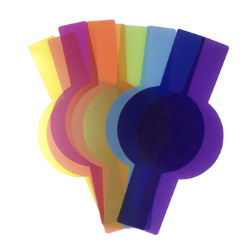 Αξεσουάρ φλας – σετ από 12 κυκλικούς φίλτρων χρώματος; υλικό PVC; καθολική συμβατότητα; βάρος 0,05 kg