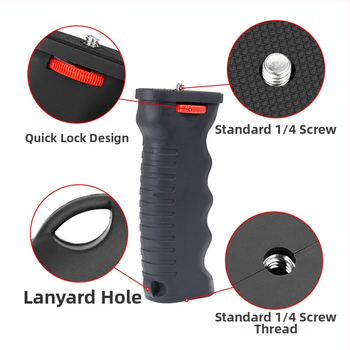 Ručný stabilizátor pre mobilný telefón pre živé prenosy — grip typ držiaka, plastové telo, nosnosť do 2 kg, stolný VLOG osvetľovací set