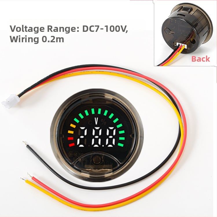TEKIVI Цифров DC волтметър 7–100 V за електрически превозни средства и батерии (литиеви и оловно-киселинни), работи от -10°C до 65°C