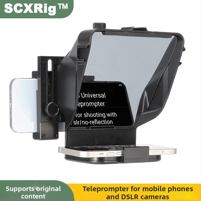 Objektívny adaptér ZX2209 – Teleprompter pre SLR a mobilný telefón, prenosný Bluetooth teleprompter pre Vlog a krátke videá, SCXRig